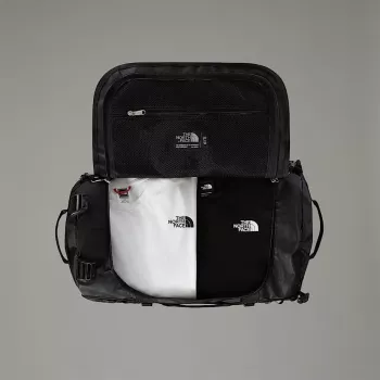 Duffel bag The North Face Base Camp S — 50 L, nailon/polüester, must/valge
