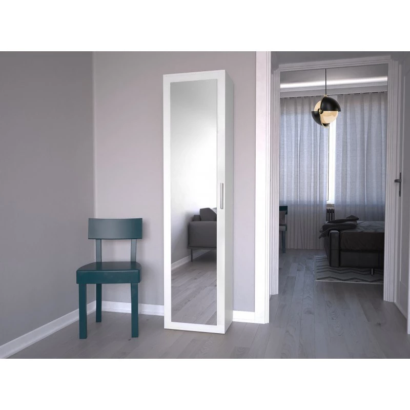 Top e shop DUO SZAFKA BIEL — 2 riiulit, 1 uks, valge, 500×350×1800 mm
