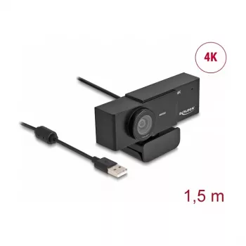 Veebikaamera DeLOCK 96400 8 MP 3840 x 2160 pikslit USB 2.0 Must