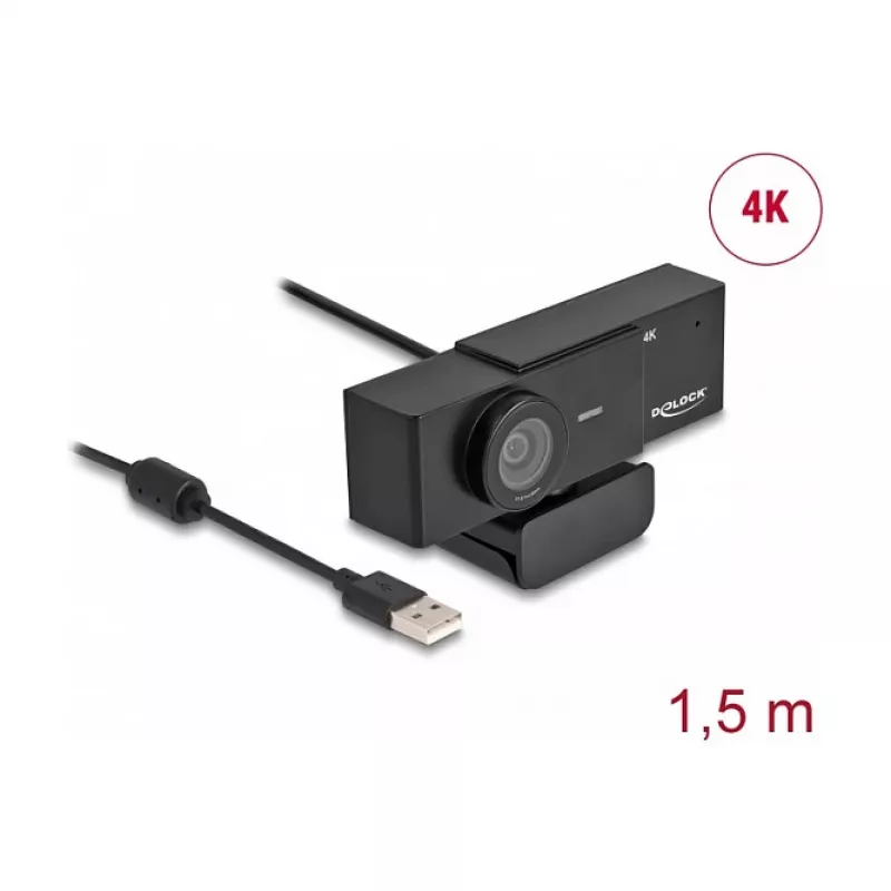 Veebikaamera DeLOCK 96400 8 MP 3840 x 2160 pikslit USB 2.0 Must