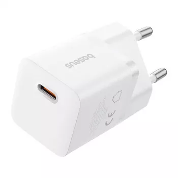 Baseus P10110909213-00 USB-C GaN5 mini 25W mains charger Valge