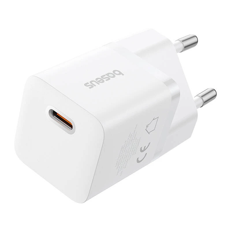 Baseus P10110909213-00 USB-C GaN5 mini 25W mains charger Valge