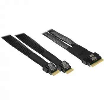 INTER-TECH kaabel SFF-8654-8i kuni 2× SFF-8654-4i, 70 cm sisemine jaotuskaabel