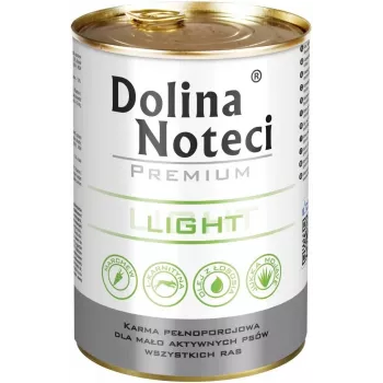 Märg koeratoit dolina noteci Premium Light sealiha ja kana 400 g — täiskasvanud keskmist tõugu koertele, 80% niiskust, 3% rasva, 10% valku