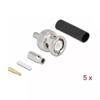 BNC presspistik DELOCK 90013 kaablitele RG-174 / RG-316 termokahaneva ümbrisega, isane BNC, 14,5×23,5×14,5 mm, pakis 5 tk
