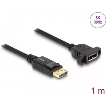 DeLOCK DisplayPort 1.4 kaabel 8K 30 Hz isane emasele 1 m paneelikinnitus must