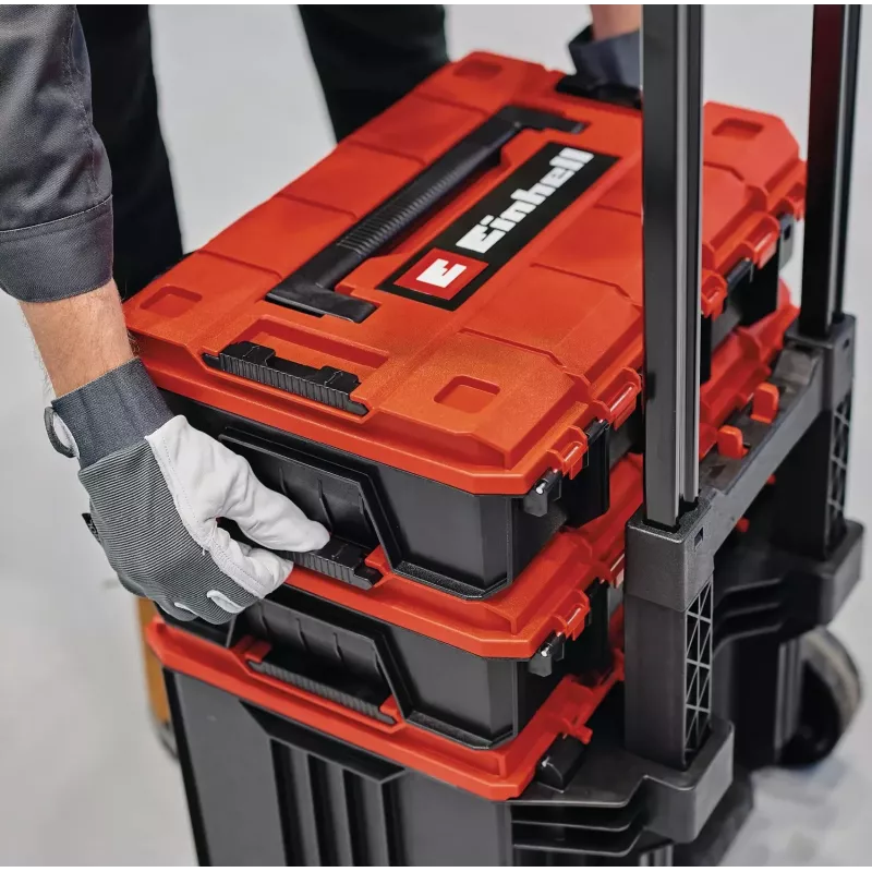 Tööriistakohver Einhell E-Case Tower Must Punane Polüpropüleen Kuumuskindel Pritsmekindel
