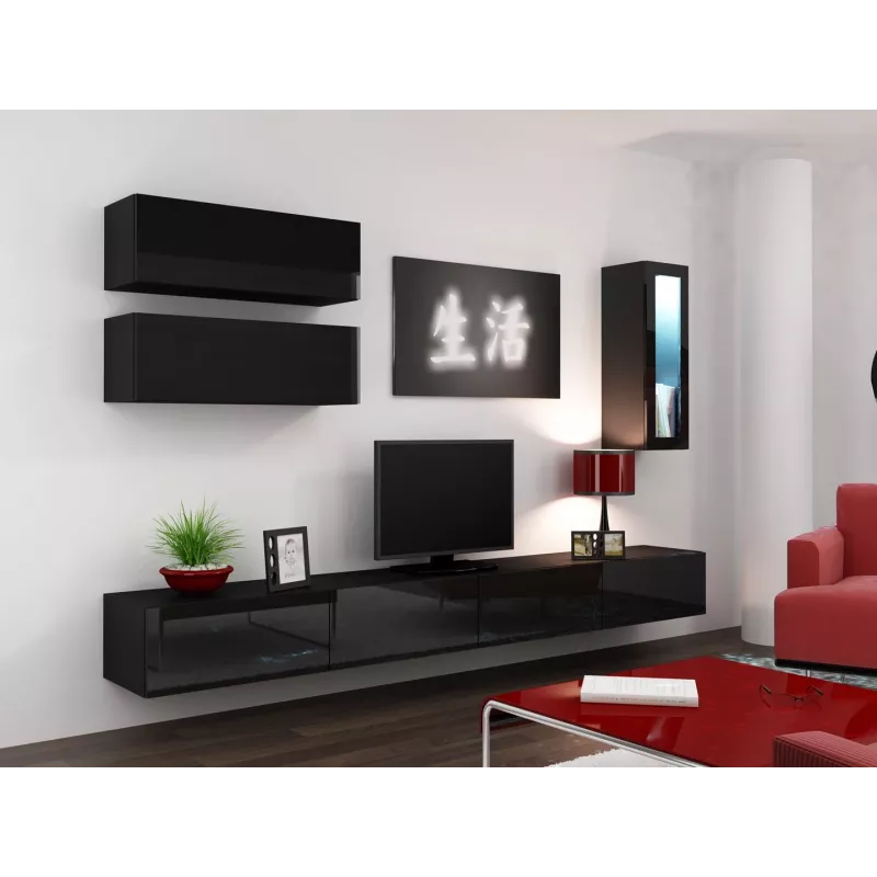 Cama TV-alus VIGO 140 30/140/40 must/must läikiv