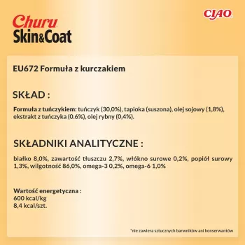 INABA Churu Skin&Coat Chicken retsept - kassimaiused - 4x14 g