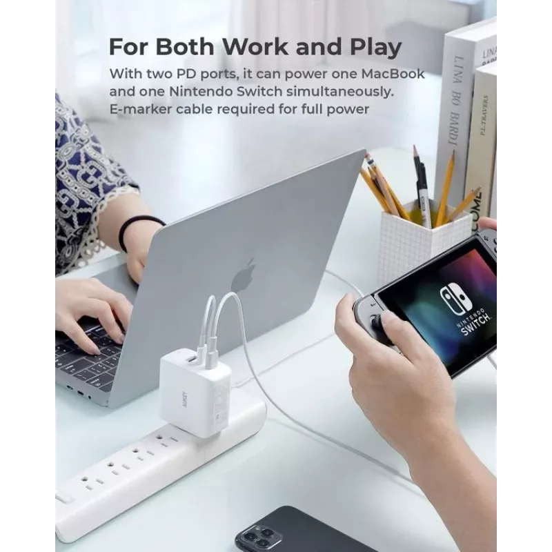 AUKEY PA-B6S valge Omni a Mix GaN ultrafast Wal