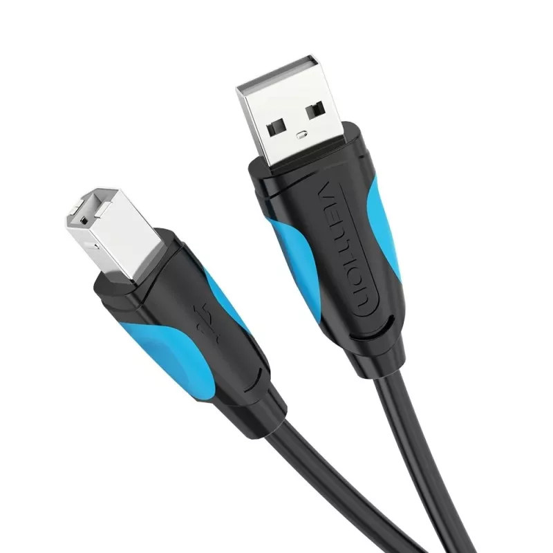 USB 2.0 A – USB-B kaabel Vention VAS-A16-B500, 5 m, must, isane-isane, 480 Mbps