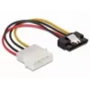 SATA HDD kaabel DeLOCK 60120 4pin isane metallklambriga sirge 0,12 m