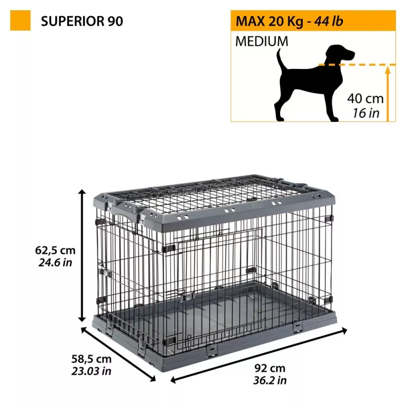 FERPLAST Superior 90 - koerakuut - 92 x 58.5 x 62.5 cm