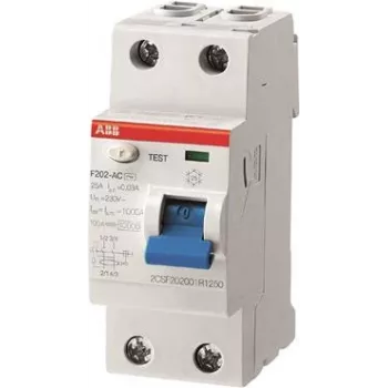 ABB rikkevoolukaitselüliti 25A F202A-25/0,3 pro M kompaktne 2pooluseline 300mA F202A-25/0,3 (2CSF202101R3250)