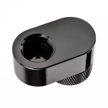 XSPC Rotary 14mm Offset G1/4 liitmik, kroommust - nurga all pöörlev pistik vesijahutuse jaoks