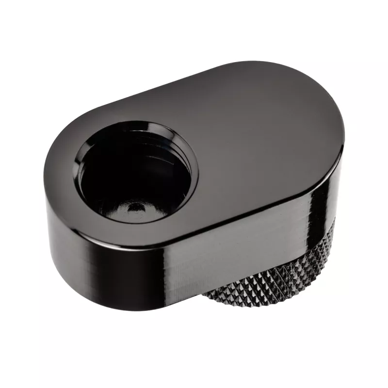 XSPC Rotary 14mm Offset G1/4 liitmik, kroommust - nurga all pöörlev pistik vesijahutuse jaoks