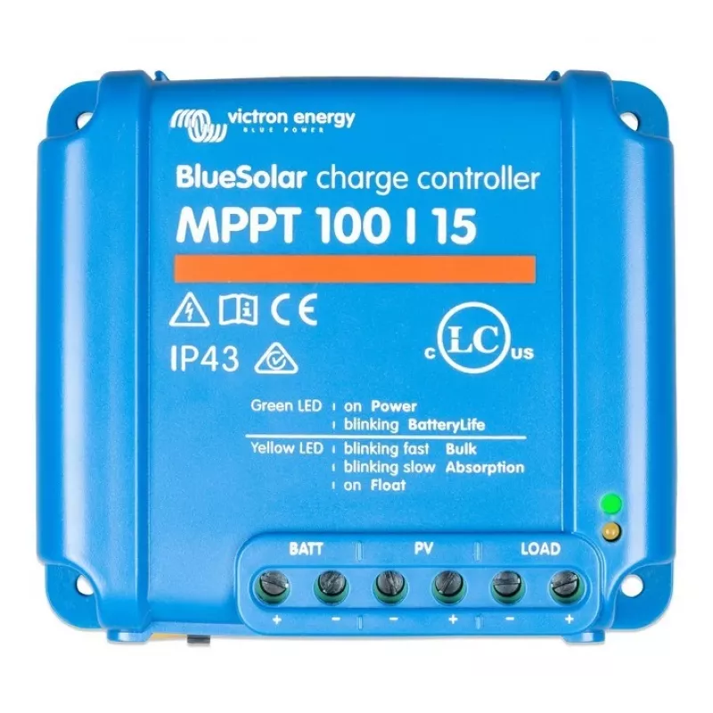MPPT päikeselaadimiskontroller Victron Energy BlueSolar 100/15 — 15A, 100V max PV