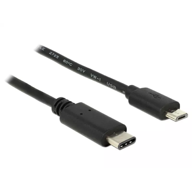 USB-kaabel DeLOCK 0,5m USB2.0-C Micro-USB B Must