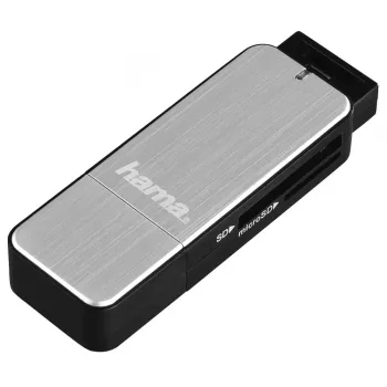Hama 123900 kaardilugeja USB 3.2 Gen 1 (3.1 Gen 1) Must, Hõbedane