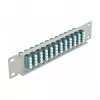 Fiiberoptiline harupaneel DeLOCK 10-tolline 12 porti LC Quad Aqua 1U hall