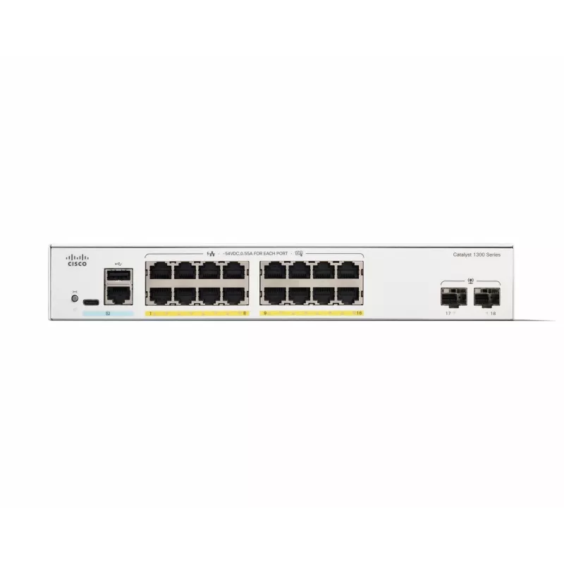Hallatav kommutaator Cisco Catalyst 1300-16FP-2G 16 porti GE täielik PoE