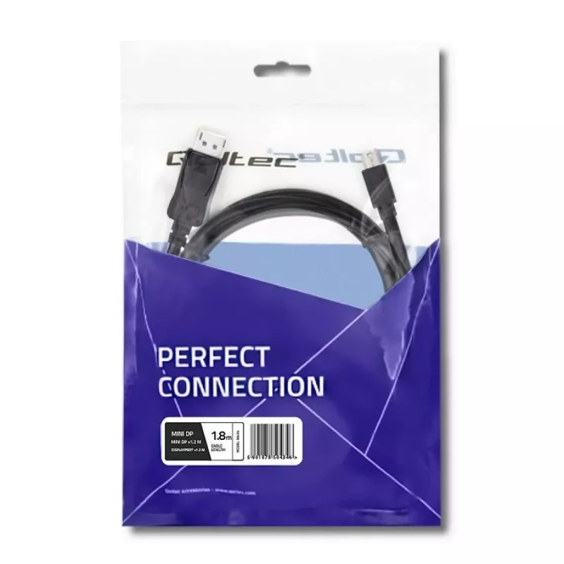 DisplayPorti kaabel Qoltec 50434 1.8 m Mini DisplayPort Must