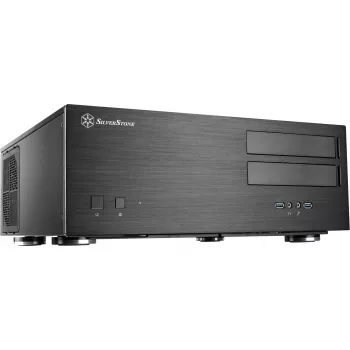 SilverStone Grandia GD08 - lauaarvuti - SSI EEB - ilma toiteallikata - must - USB/heli