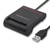 ID-kaardi lugeja QOLTEC Smart chip ID-kaardi skanner — USB, must, 84,5×65×16 mm, 63 g