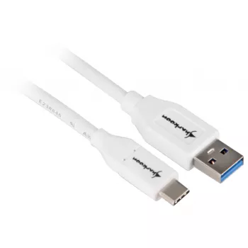 USB 3.2 Gen 2 kaabel, USB-A pistik > USB-C pistik (valge, 1 meeter)