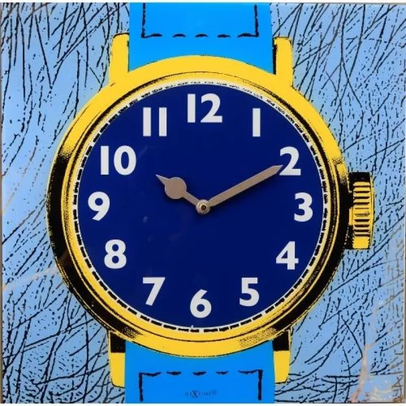 NeXtime kell 8157 Watch One, 43x43,2 cm, seinakell, sinine/kollane