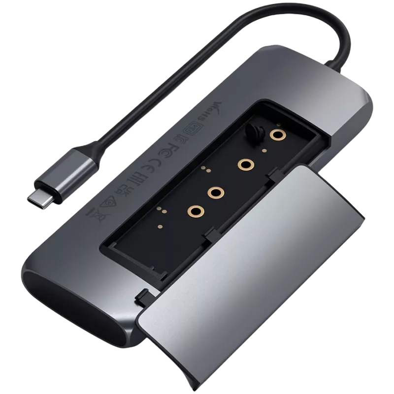 SATECHI USB-C M.2 NVMe / SATA SSD-korpus
