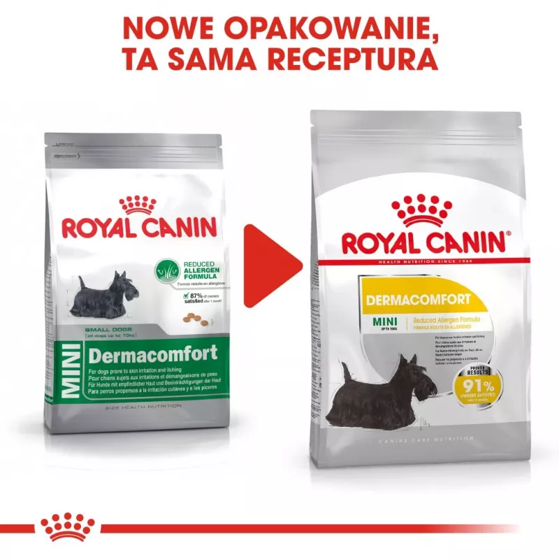 ROYAL CANIN Mini Dermacomfort - kuivtoit tundliku ja ärritusele kalduva nahaga täiskasvanud väikest tõugu koertele - 3 kg