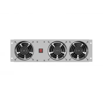 Vertikaalne 19-tolline ventilatsioonipaneel kappkappi, 3 ventilaatorit, 230 V, hall