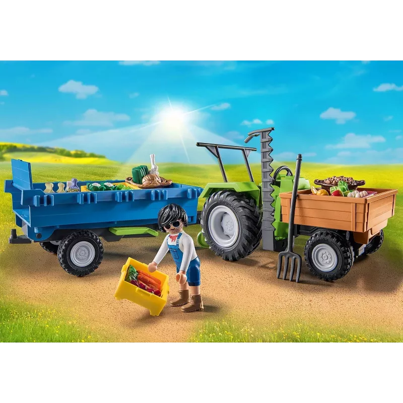Playmobil Combine harvester koos haagisega - Roleplay ja kujutlusvõime arendamine lastele vanuses 6-9 - Fat Brain Toys