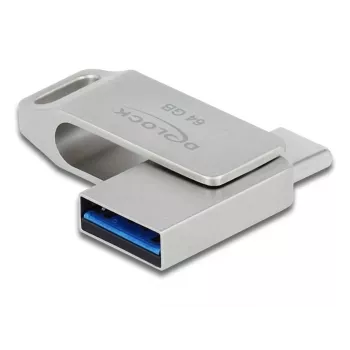 USB-mälupulk DeLOCK 64 GB USB-C Type-A pöördmetallkorpuses