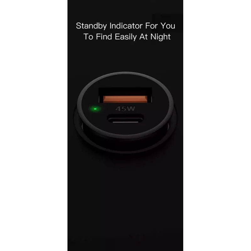 Auto laadija Orsen C8 45W — 45W USB-C PD kiirlaadimine, must