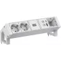 Bachmann DESK2 ALU Valge 937.413 pistikuplokk 2x USB pordiga
