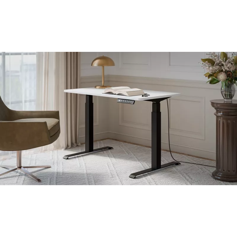 Elektriline kõrgusreguleeritav laud cama meble MOON 121x67x72–120 cm, ristkülikukujuline puitlaastplaadist pealispind, 100–240 V