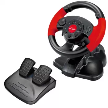 Mängurool ESPERANZA EG103 — PC/PS2/PS3, 13 nuppu, vibratsioon, kiirendusmõõtur, must/punane