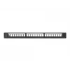 Patch panel 1U LANBERG PPKS-1124-B, 24 porti, 1U, ABS, must, 482.6×44.5×154 mm