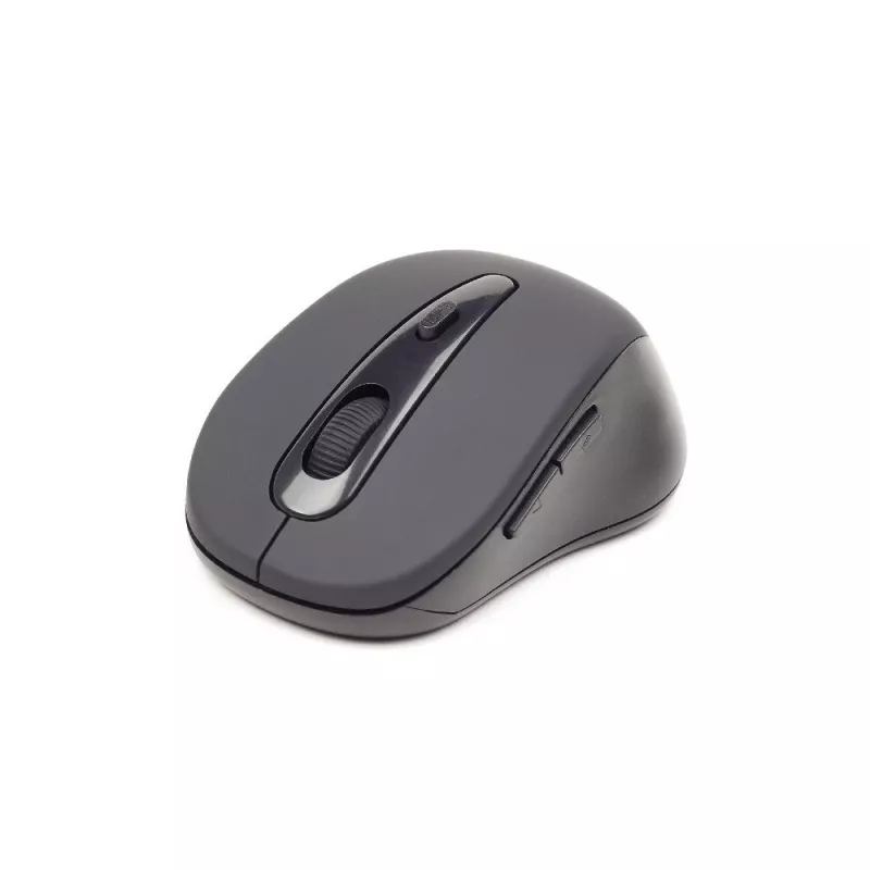 Juhtmevaba Bluetooth optiline hiir GEMBIRD MUSWB2 — paremakäeline, 1600 DPI, 6 nuppu, must/hall, AAA patareid
