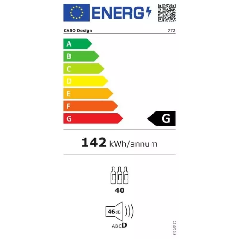 Veinijahuti Caso WineChef Pro 40 kompressor roostevaba teras 40 pudelit