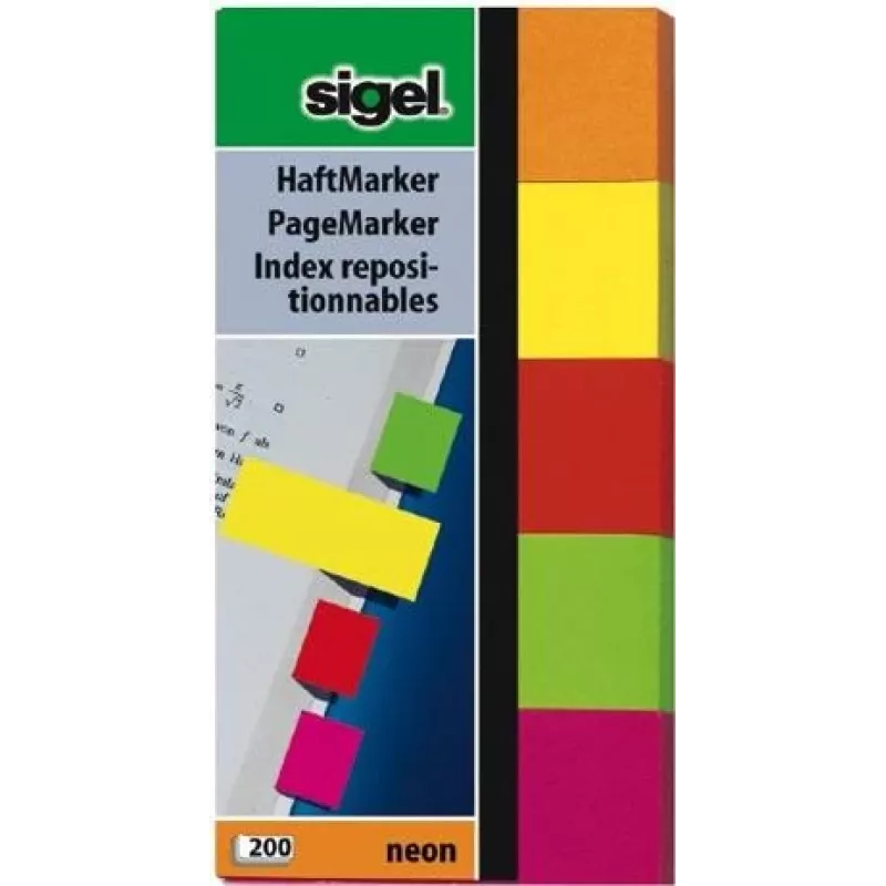 Isekleepuv silt Sigel HN650 roheline oranž roosa punane kollane
