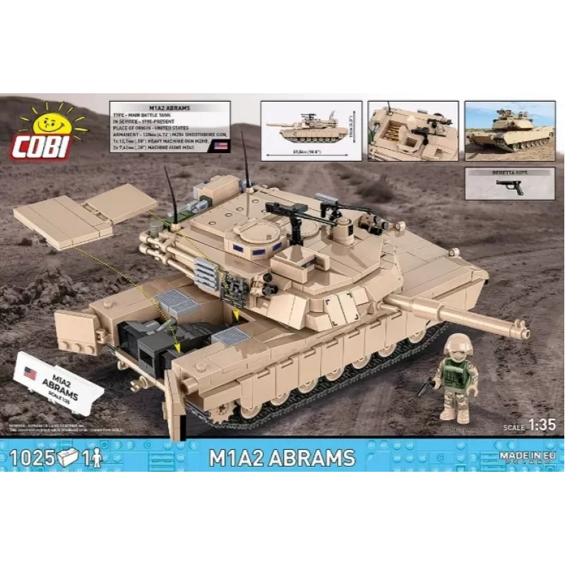Ehituskomplekt Cobi M1A2 Abrams 1025 tükki mudel COBI-2632