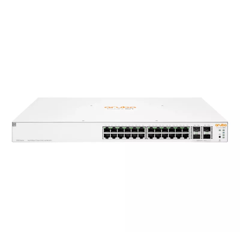 HPE Aruba Networking Instant On 1930 24G Class4 PoE 4SFP/SFP+ 370W Hallatav L2+ Gigabit Ethernet (10/100/1000) Power over Ethernet (PoE) 1U Valge