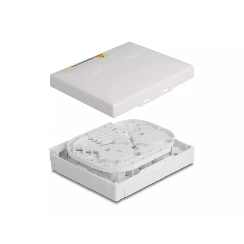 DeLOCK optilise kiu ühenduskarp FTTH seinale paigaldatav 4 x SC Simplex LC Duplex valge
