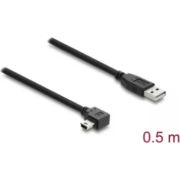 USB A – Mini-USB B kaabel DELOCK 81650 — USB 2.0, 2 m, must