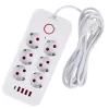 Pikendusjuhe MACLEAN MCE391 W — 6 pistikupesa, 4×USB-A + 1×USB-C, 3 m kaabel, 110–240 V, 2500 W, valge