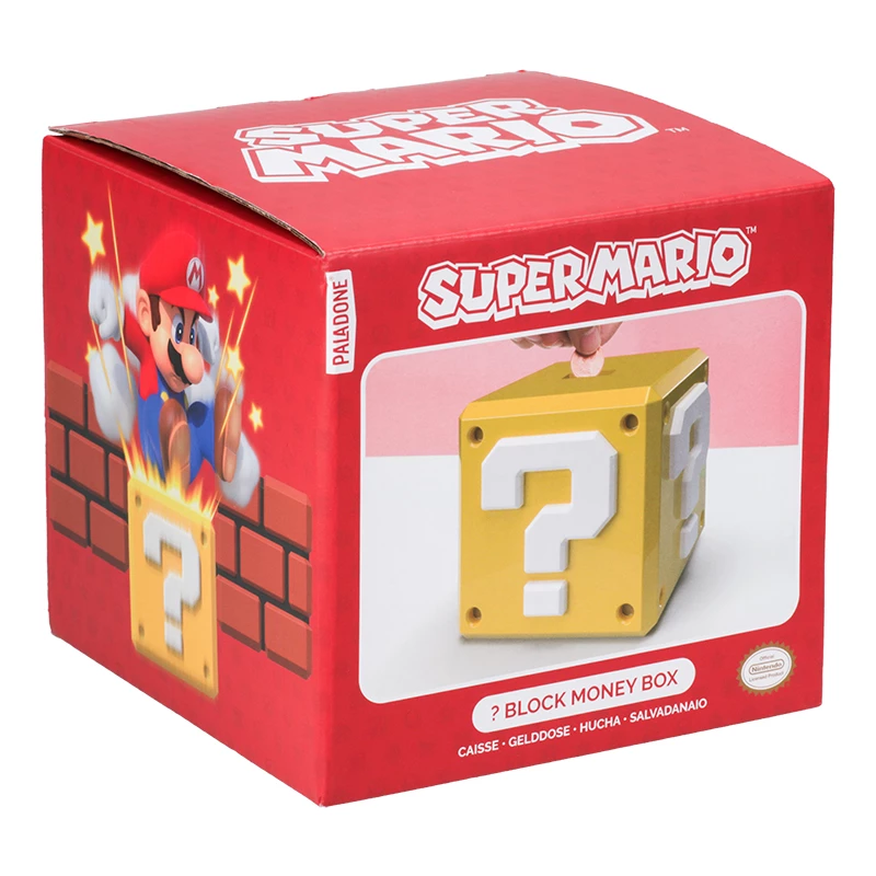 Rahakarp Paladone Super Mario küsimärkploki kujundusega mündipank