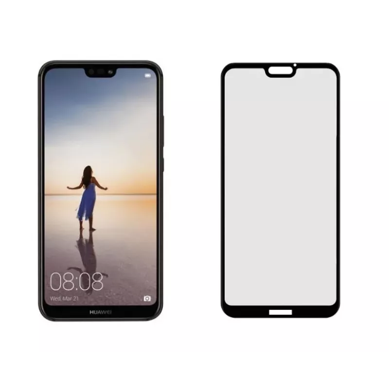 Tellur Huawei P20 Lite karastatud klaasist täisliim-ekraanikaitse — ümbrisega ühilduv, must
